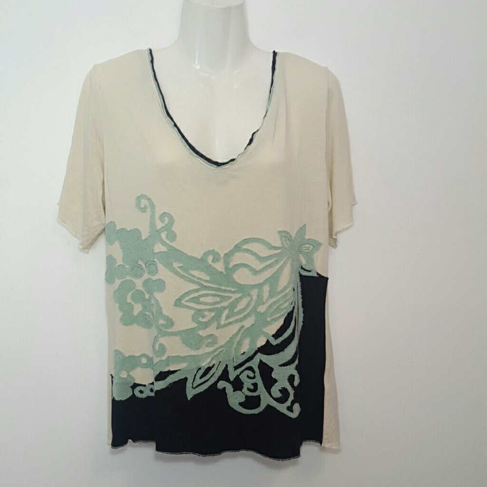 Silk Threads aplique top Size- L